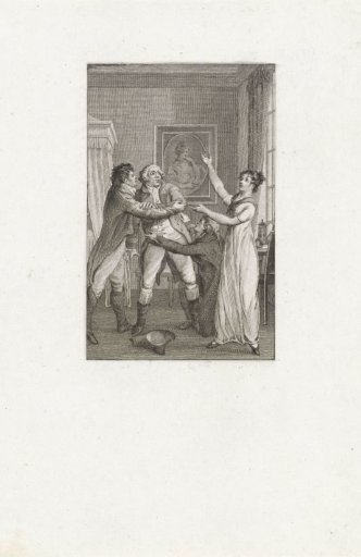 Two men restraining a third man