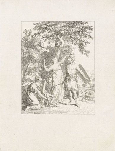 Allegorical representation with Liberty, Abundance and the Batavian Claudius Civilus