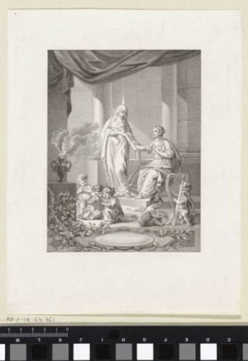Allegorical representation with two personifications and five reading putti
