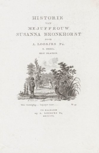 Title page for: A. Loosjes Pz. 'History of Miss Susanna Bronkhorst', 1806