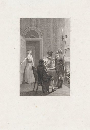 Conversation by the fireplace