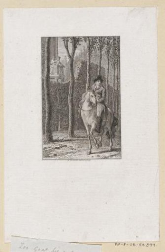 Two women looking from a balcony at a rider