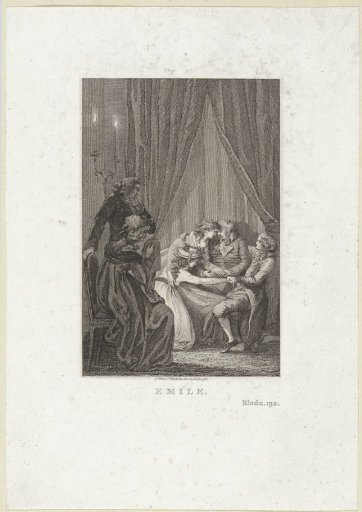 Mourning family in a room