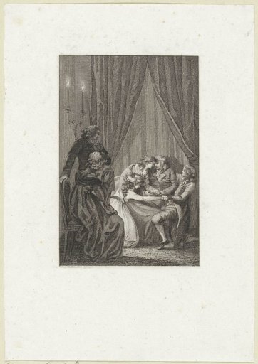 Mourning family in a room