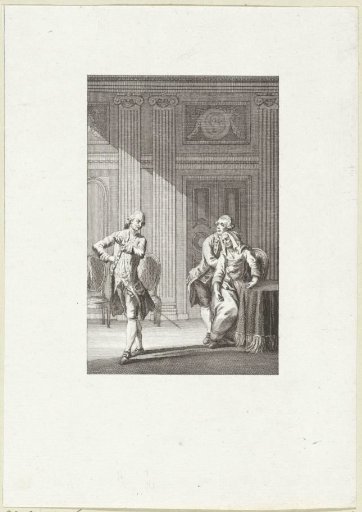Dispute between three figures in a room