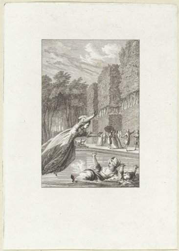 Lady rescuing a woman and child from the water