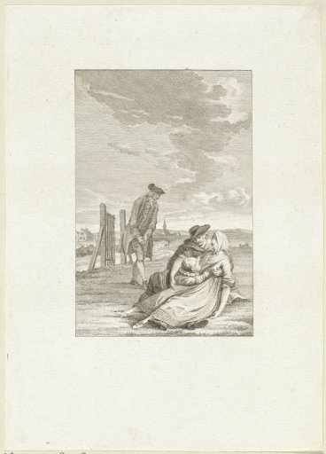Landscape with a woman, man and child in an embrace