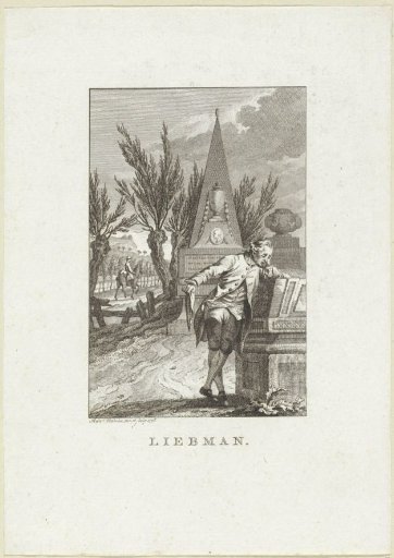 Weeping man at a tomb