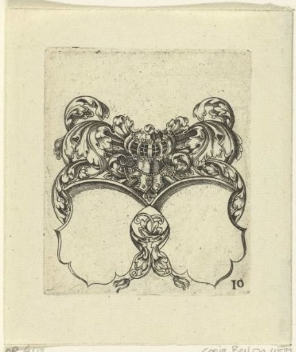 Two coats of arms with helmets