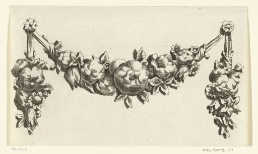 Festoon with a pomegranate in the center