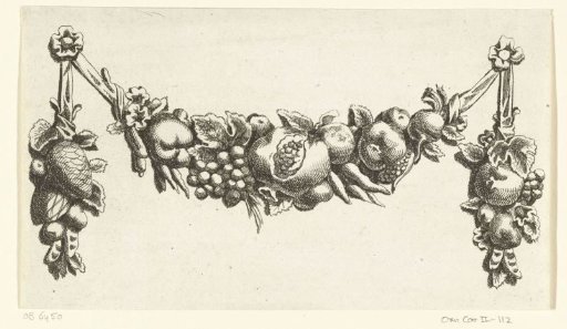 Festoon with a pomegranate split open in the center