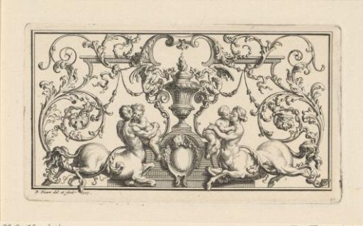 Ornament with centaurs and a vase