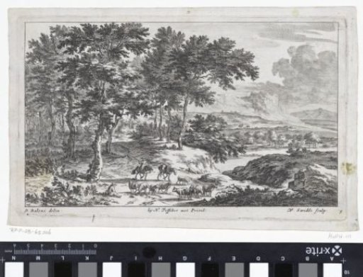 Landscape with a shepherd on horseback