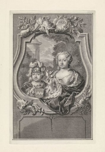 Portrait of Prince Willem V and Princess Carolina of Orange-Nassau as children