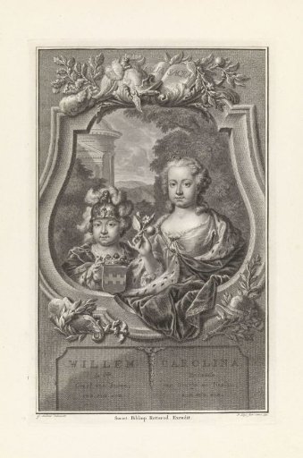 Portrait of Prince Willem V and Princess Carolina of Orange-Nassau as children