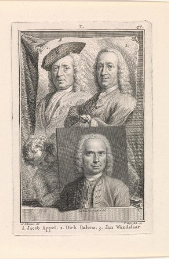 Portraits of Jacob Appel, Dirk Dalens and Jan Wandelaar
