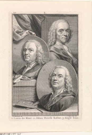 Portraits of Louis de Moni, Johann Heinrich Keller and Engel Sam