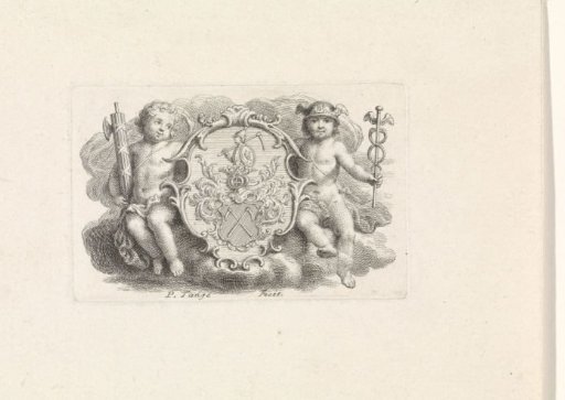 Two putti display a coat of arms