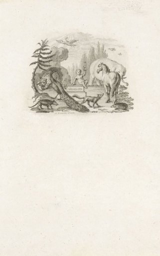 Putto with a microscope