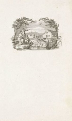 Family and various animals at a farm