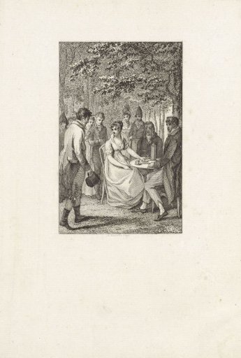 Men and Women Around a Table in a Garden