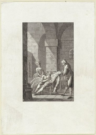 Woman Weeping in the Lap of a Man Who Is Unconscious