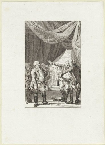 Man examines the coat pocket of another man