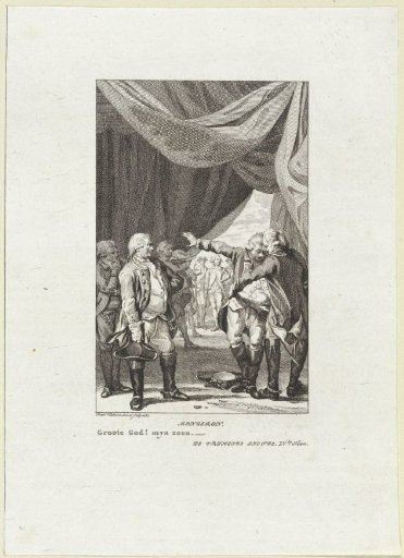 Man examines the coat pocket of another man