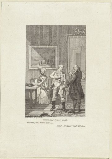 Two men hold a conversation while a young woman sits weeping