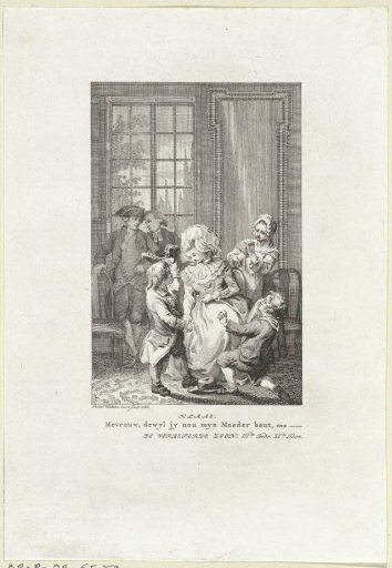 Two boys with their mother in a room