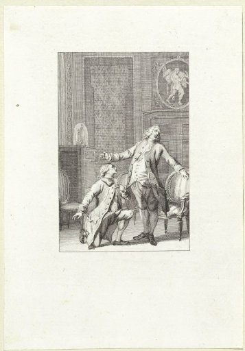 A gentleman kneels before De Franval
