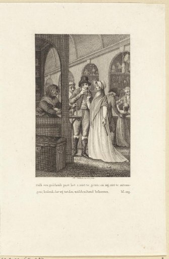 Young Man Offering a Necklace of Pearls to His Beloved
