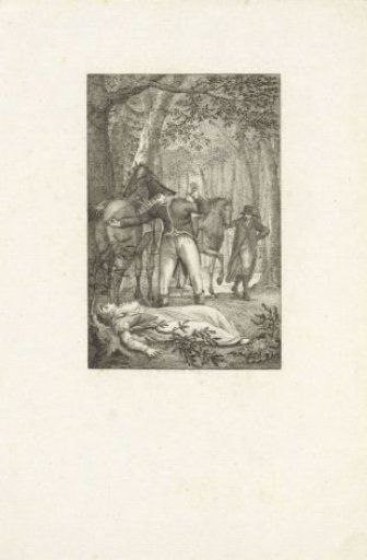 Man by the Body of a Fainted Woman in the Woods