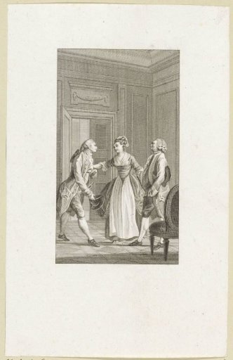 Two men and a woman in conversation