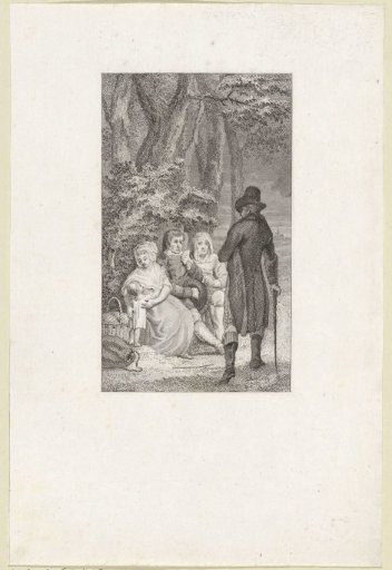 Forest view with people conversing