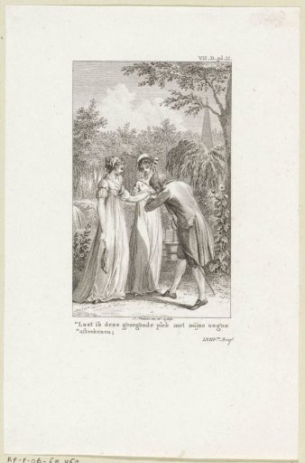 In a park a man kisses a woman's hand