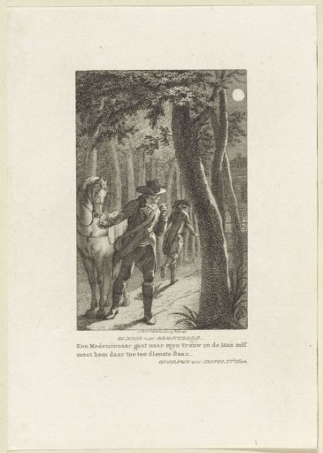 Night view with two men at a house