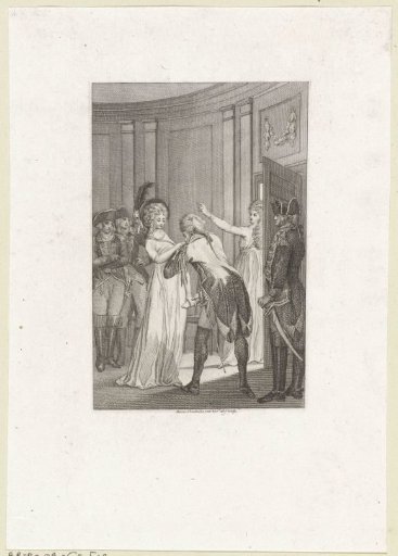 Man kissing a woman's hand while she gives him a letter