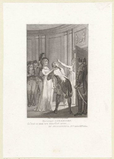 Man kissing a woman's hand while she gives him a letter