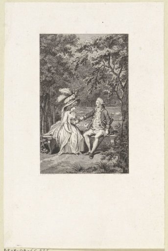Couple seated on a bench in a park with sheep and swans