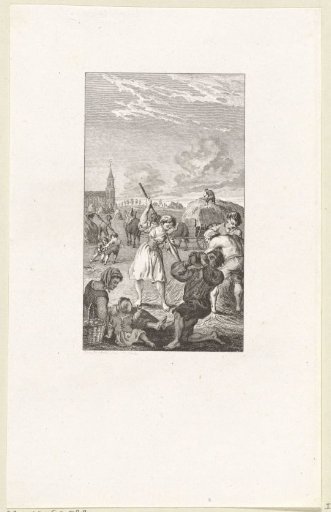 Villagers harvesting hay