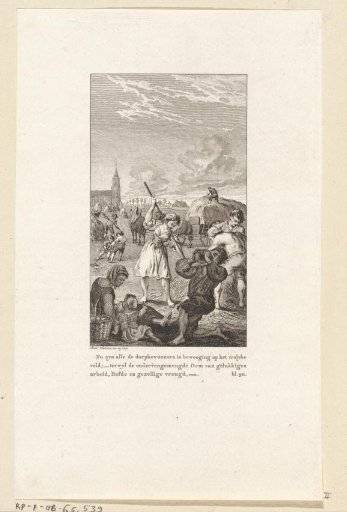 Villagers harvesting hay