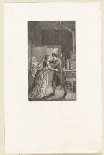Nighttime meeting by the light of an oil lamp