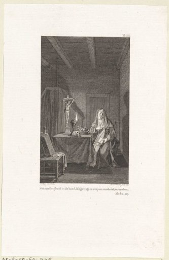 Nun with a prayer book in her hand
