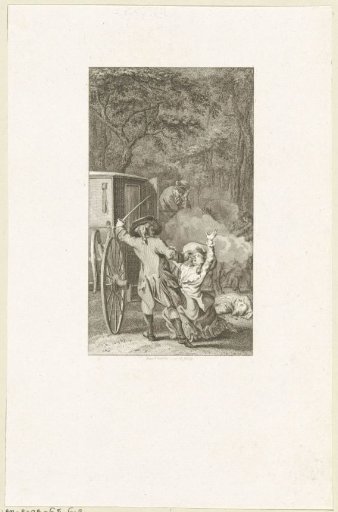 Ambush in the forest on a carriage
