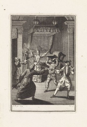 Fight in a bedroom