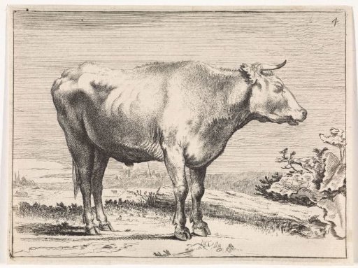 Standing ox, facing right