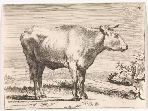 Standing ox, facing right