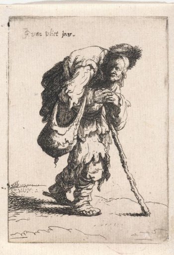 Hunchbacked Beggar with a Walking Stick