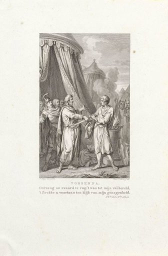 Torsenna returns a sword to a man